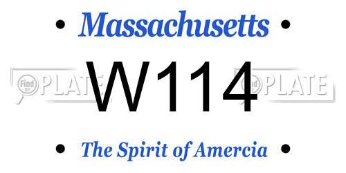 W114 Massachusetts License Plate