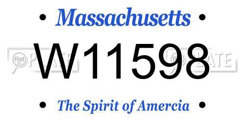 W11598 Massachusetts License Plate