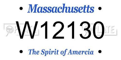W12130 Massachusetts License Plate