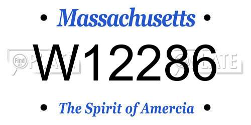 W12286 Massachusetts License Plate