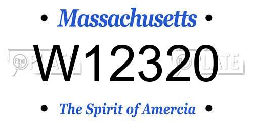W12320 Massachusetts License Plate