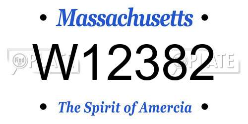 W12382 Massachusetts License Plate