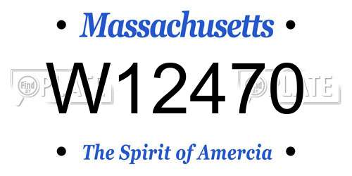 W12470 Massachusetts License Plate