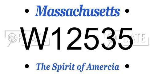 W12535 Massachusetts License Plate