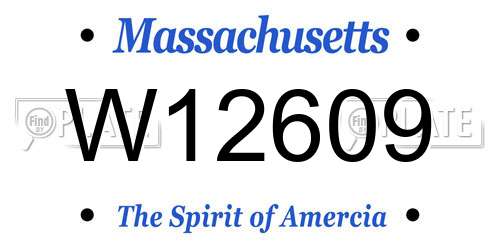 W12609 Massachusetts License Plate