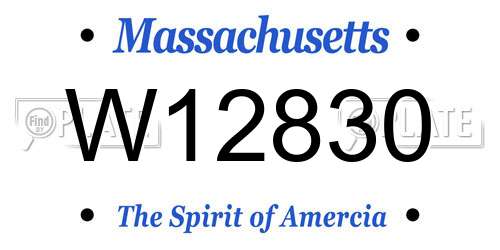 W12830 Massachusetts License Plate