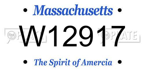 W12917 Massachusetts License Plate