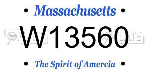W13560 Massachusetts License Plate