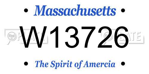 W13726 Massachusetts License Plate
