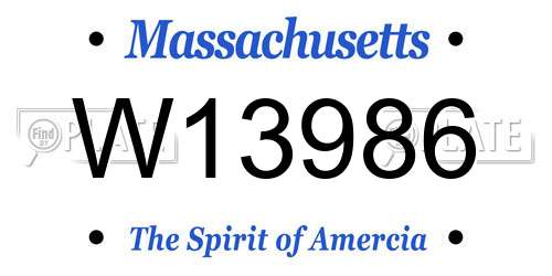 W13986 Massachusetts License Plate