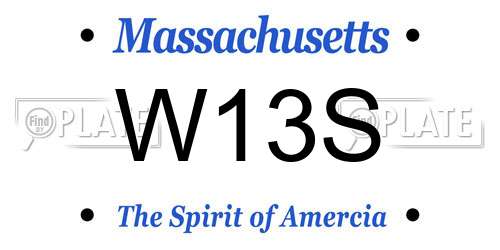 W13S Massachusetts License Plate