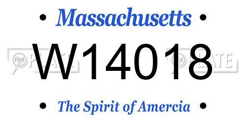 W14018 Massachusetts License Plate