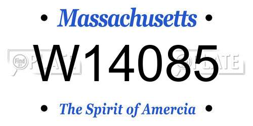 W14085 Massachusetts License Plate