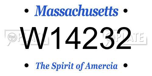 W14232 Massachusetts License Plate
