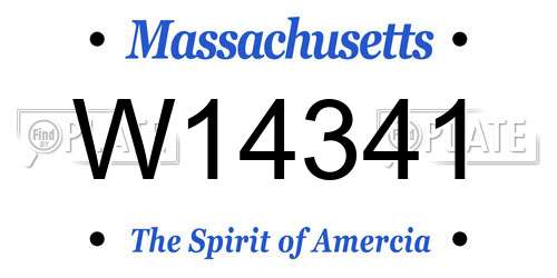 W14341 Massachusetts License Plate