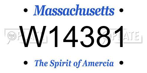 W14381 Massachusetts License Plate