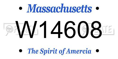 W14608 Massachusetts License Plate