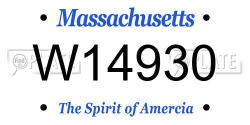 W14930 Massachusetts License Plate
