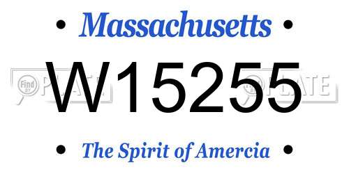 W15255 Massachusetts License Plate