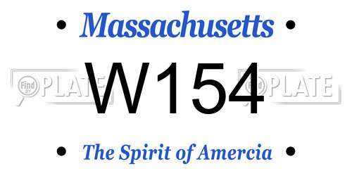 W154 Massachusetts License Plate