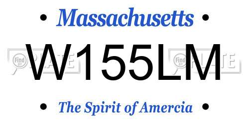 W155LM Massachusetts License Plate