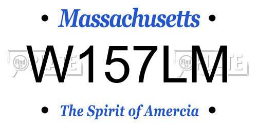 W157LM Massachusetts License Plate