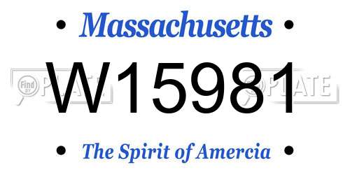 W15981 Massachusetts License Plate
