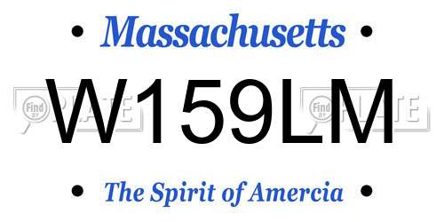 W159LM Massachusetts License Plate