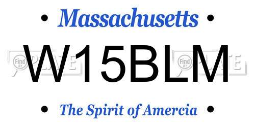 W15BLM Massachusetts License Plate