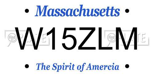 W15ZLM Massachusetts License Plate