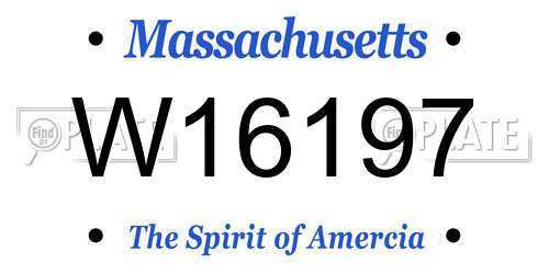 W16197 Massachusetts License Plate