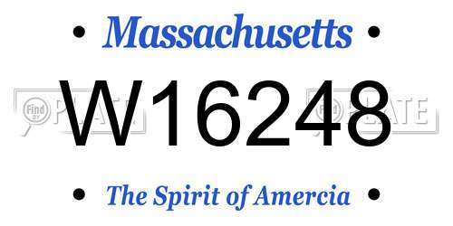 W16248 Massachusetts License Plate