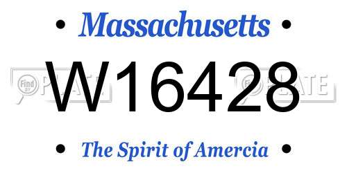W16428 Massachusetts License Plate