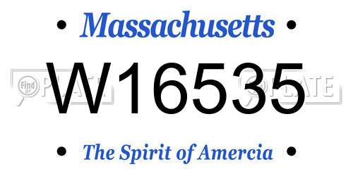 W16535 Massachusetts License Plate