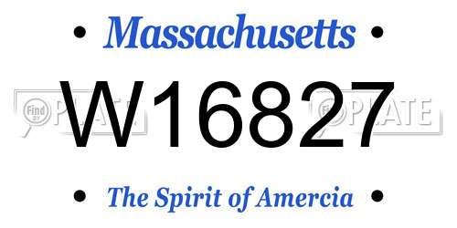 W16827 Massachusetts License Plate