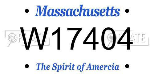 W17404 Massachusetts License Plate