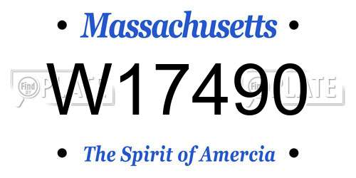 W17490 Massachusetts License Plate