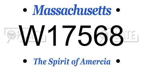 W17568 Massachusetts License Plate