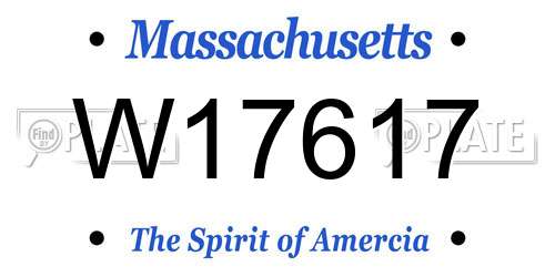W17617 Massachusetts License Plate