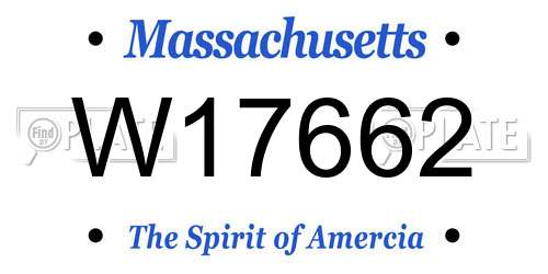 W17662 Massachusetts License Plate