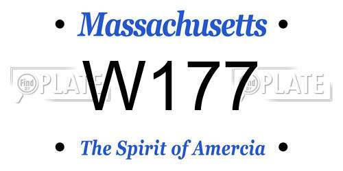 W177 Massachusetts License Plate