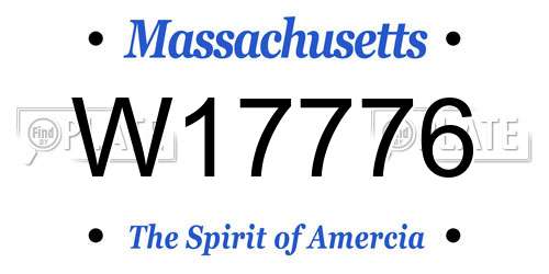 W17776 Massachusetts License Plate
