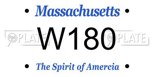 W180 Massachusetts License Plate