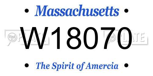 W18070 Massachusetts License Plate