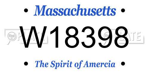 W18398 Massachusetts License Plate