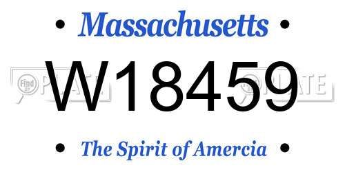 W18459 Massachusetts License Plate