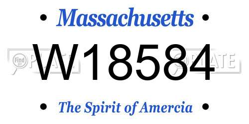 W18584 Massachusetts License Plate