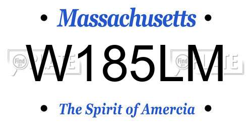 W185LM Massachusetts License Plate