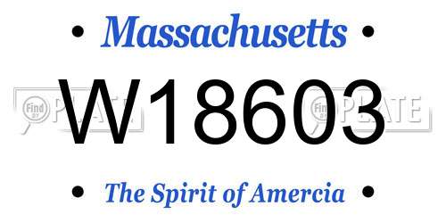 W18603 Massachusetts License Plate