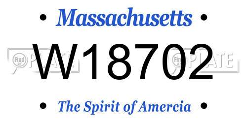 W18702 Massachusetts License Plate